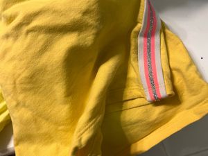 Yellow Shorts with Side Stripes