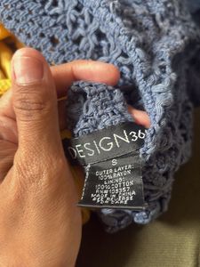 Gray Crochet Knit Top