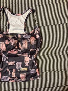 Graphic Print Corset Top