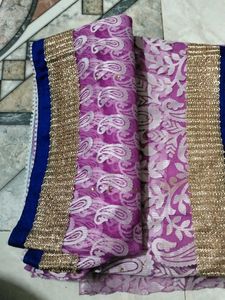 Beautiful Purple Paisley Saree