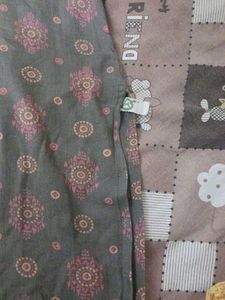 Stylish Grey Kurta with orange Print