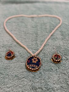 Boho Ethnic Pearl Necklace & Earring Set
