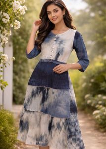 Stylish Tiered Tie-Dye Dress