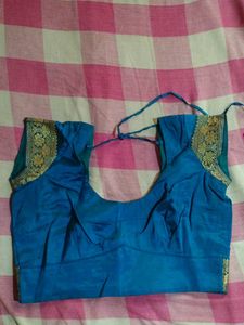 Royal Blue Silk Saree with Gold Border