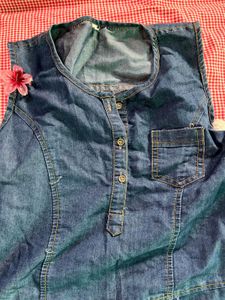 Blue Denim Sleeveless Dress
