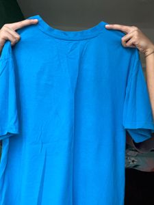 Blue Graphic T-Shirt with Pizza Heart Design