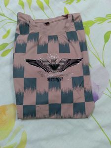 Stylish Checked Graphic T shirt