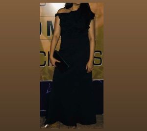 Elegant Black Off-Shoulder Maxi Dress