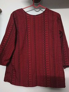 Maroon Printed Top