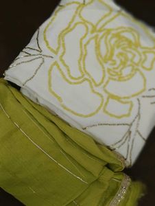 rayon suit with handwork