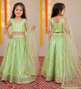 Designer Light Green Lehenga Set  size 2_8 year ta
