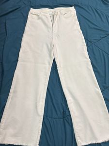 White Wide Leg Denim Jeans