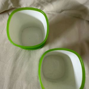 Set of 4 Modern Green Glasses