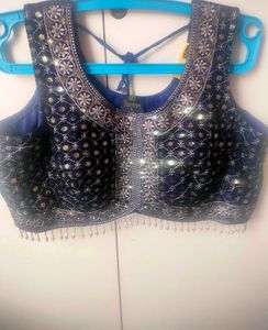 Stunning Blue Velvet Lehenga Choli