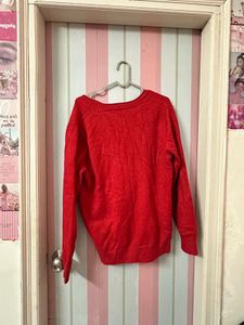 Red Embroidered Cardigan