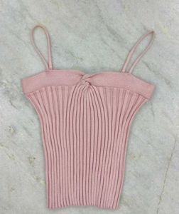 Pink Ribbed Crop top sleeveless bodycon 💌