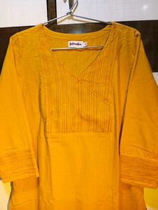 Fabindia Yellow Cotton Kurti