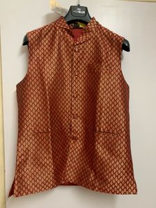 Inddus Men's Maroon Nehru Jacket - M
