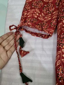 Maroon Floral Print Kurta