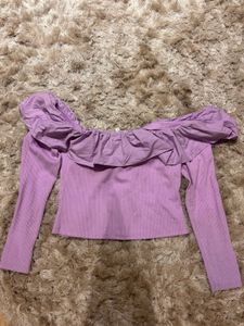 H&amp;M Lavender Ribbed Top