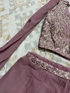 Elegant Brocade Lehnga Set with Tassels