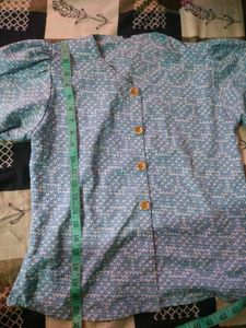 Blue &amp; Purple Patterned Button-Up Blouse