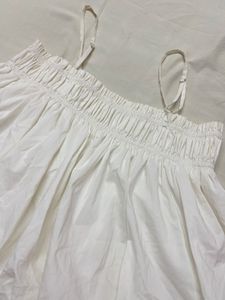 White Ruched Babydoll Top