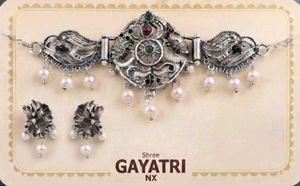 Antique Silver Pearl Choker Set