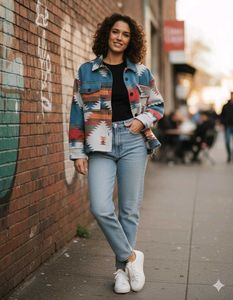 Patterned Cropped Jacket