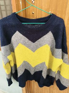 Chevron Knit Pullover Sweater