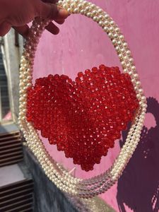 Heart Beaded Clutch Bag