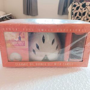 Energy Ceramic Oil Burner Set with Candle