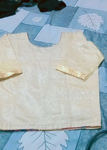Elegant Cream &amp; Gold Embellished Blouse