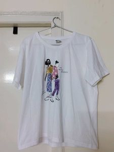 Casual chic White top with Sequins design