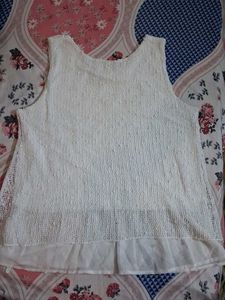 Elegant White Lace Sleeveless Top