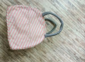 Pink Stripe Lunch Bag