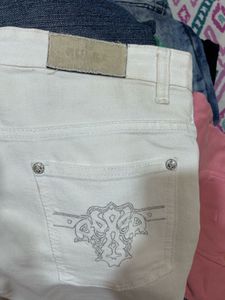Cream Capris with Embellishment