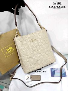 COACH*  *BUCKET EMBOSSED MONOGRAM SHOULDER BAG*