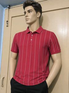 Men's Red Striped Polo T-Shirt