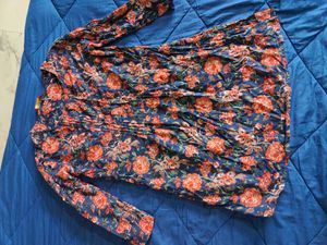 Chic Floral Print Long Sleeve Blouse