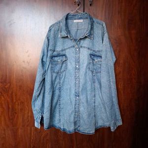 Acid Wash Denim Shirt (overized)