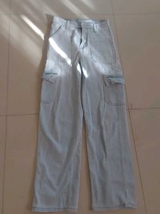 Light Wash Cargo Jeans