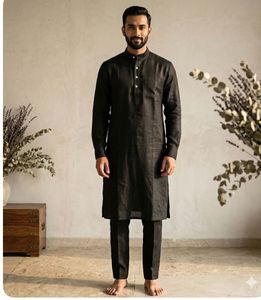 Men’s Black Long Sleeve Kurta pyjama