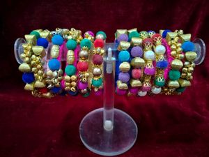 Colorful Beaded thread Bangles Set