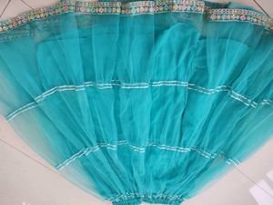 Turquoise tiered tulle skirt with sequin top