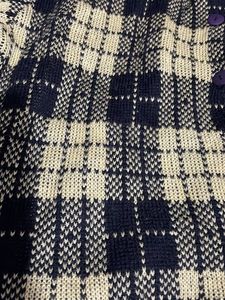 Plaid Knit Cardigan
