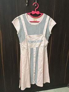 Cute Pink Pinafore Dress