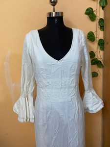 Heavy Flair White Spanish Dress