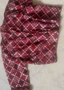Maroon Patterned Blouse