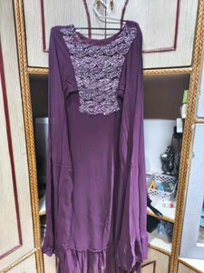 Elegant Purple Embellished Ethnic Gown